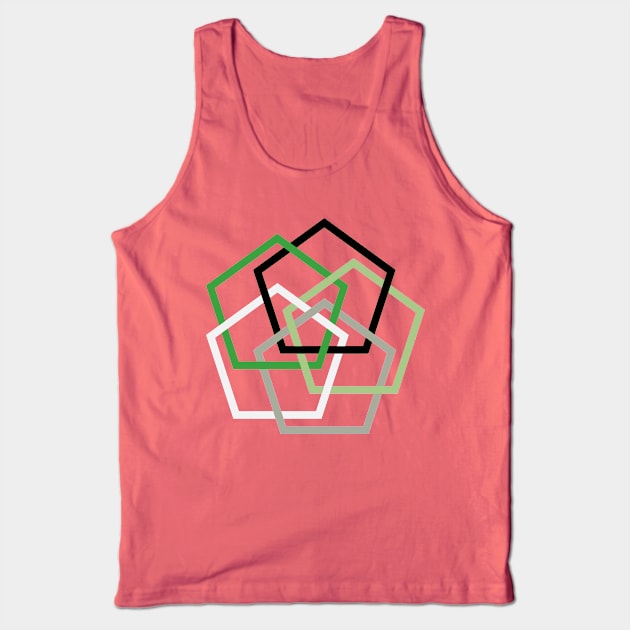 Aromantic Pride Interlocked Pentagons Tank Top by VernenInk